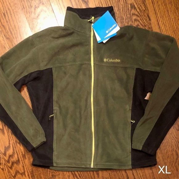 COLUMBIA Men's Olive Green Black Full Zipper Jacket NWT Sz XL - Picture 1 of 10